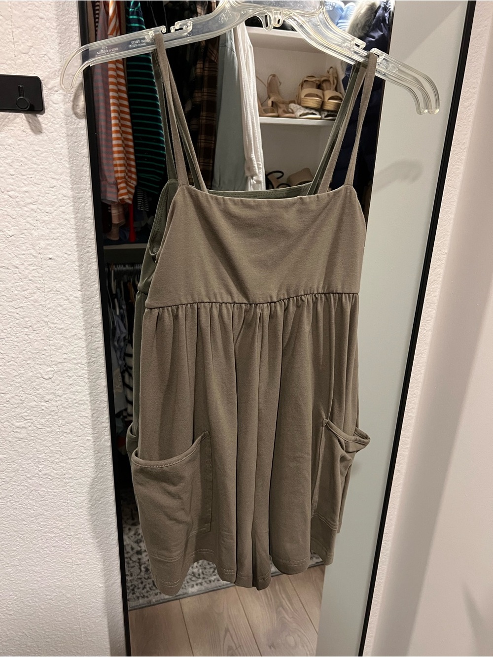 Women's Olive Green Romper with Pockets